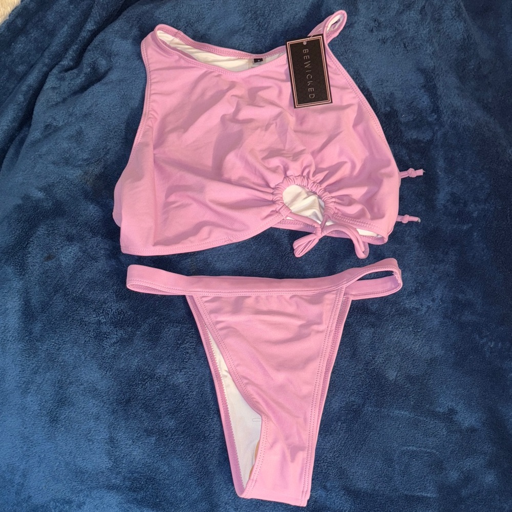 Be Wicked Lilac High-Neck Bikini Set
